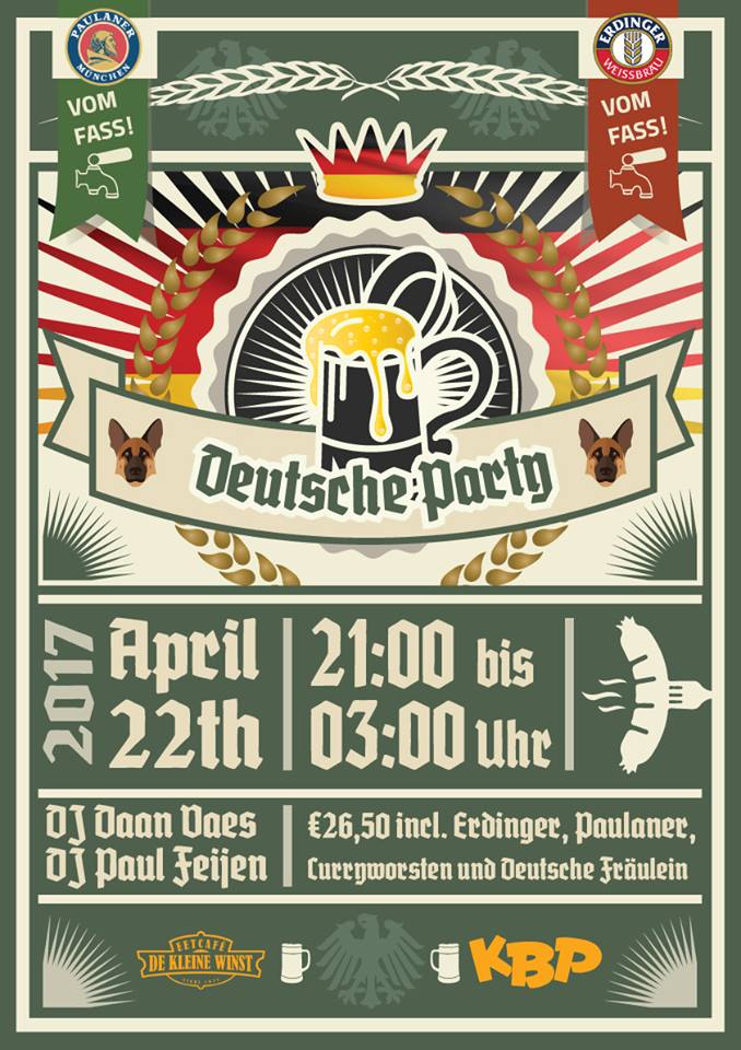 Deutsche Party Zaterdag 22 april!