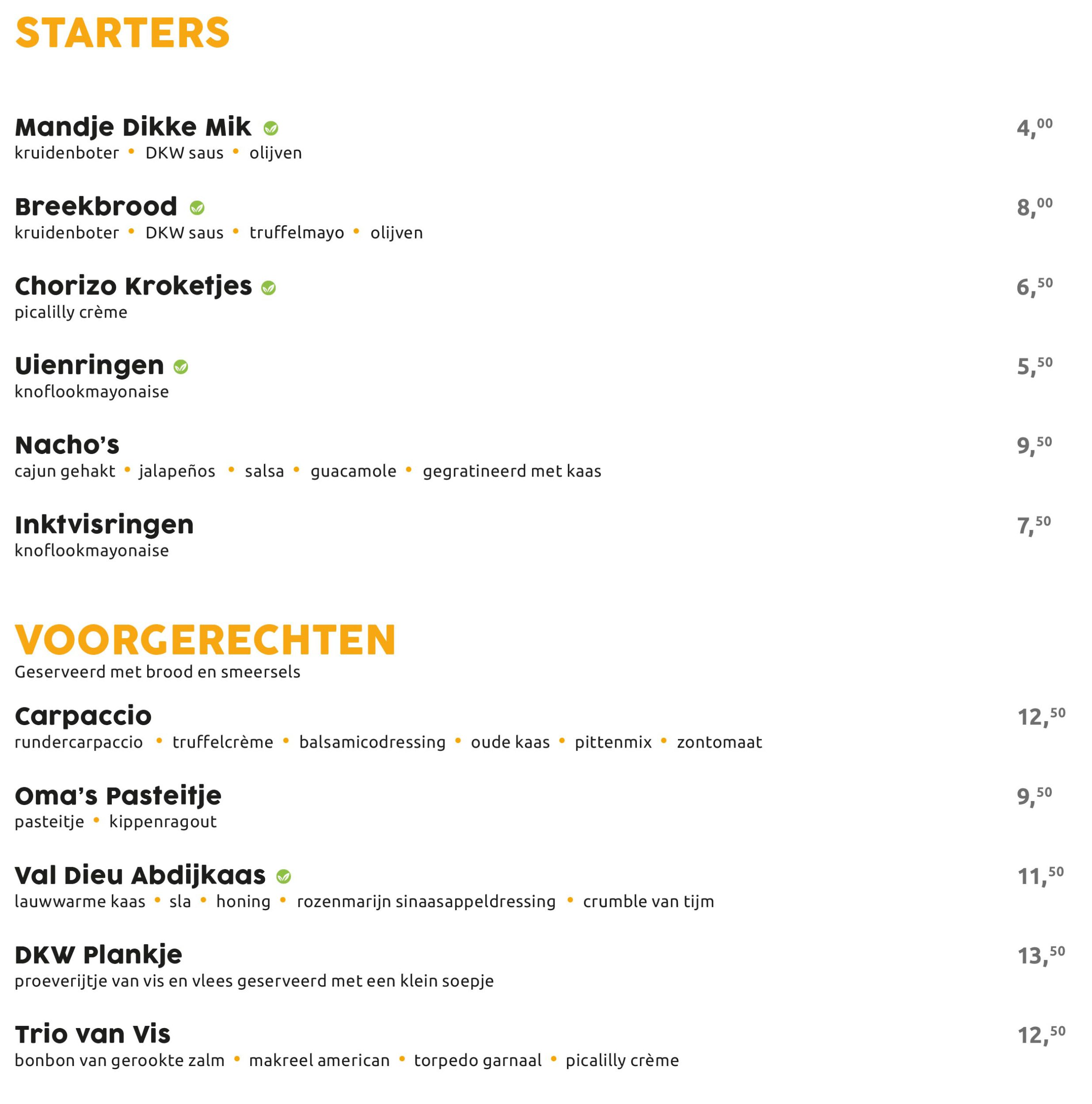 Dinerkaart